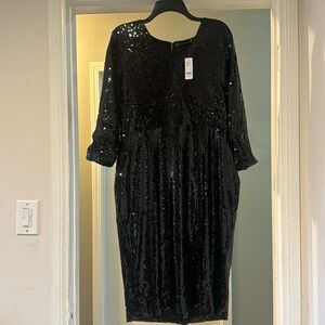 NY & Co. Black Sequin A-line Party Dress NWT